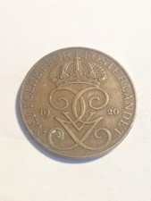 Sweden 5 Ore 1920 Coin - Lot BT457