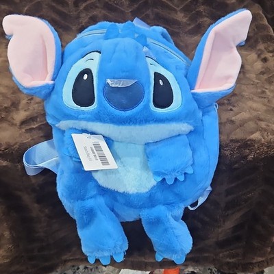 Disney Stitch Plush Blue Pink Unisex Kids Backpack 