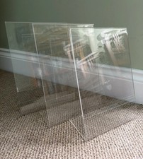3 Clear Acrylic A4 Perspex Display Stands Versatile Display Solution 30x21cm VGC