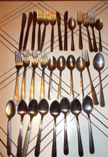 31-PC ASST. STAINLESS FLATWARE CAPRI USA*ONEIDA-KOREA~JAPAN-KNIVES*FORKS*SPOONS*