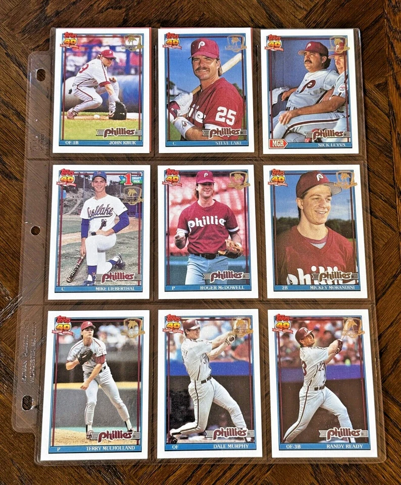 1991 Topps Baseball Desert Shield Philadelphia Phillies Complete Team Set NM/MT! - Image 3 of 4