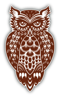 Ornament Owl Mascot Car Bumper Sticker Decal | eBay
