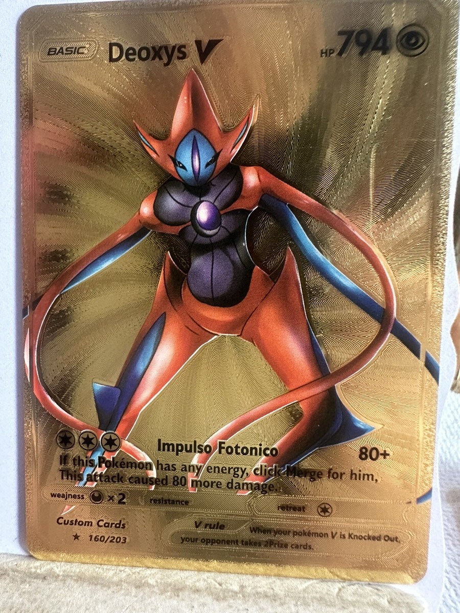 Pokemon Deoxys V GOLD Fan Art MINT CONDITION