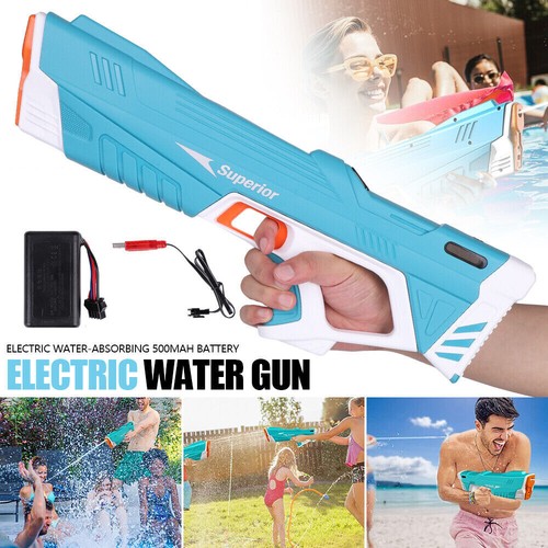 Electric Water Gun Pistol Soaker Long Range Super Pump Action Cannon Squirt - Picture 13 of 17
