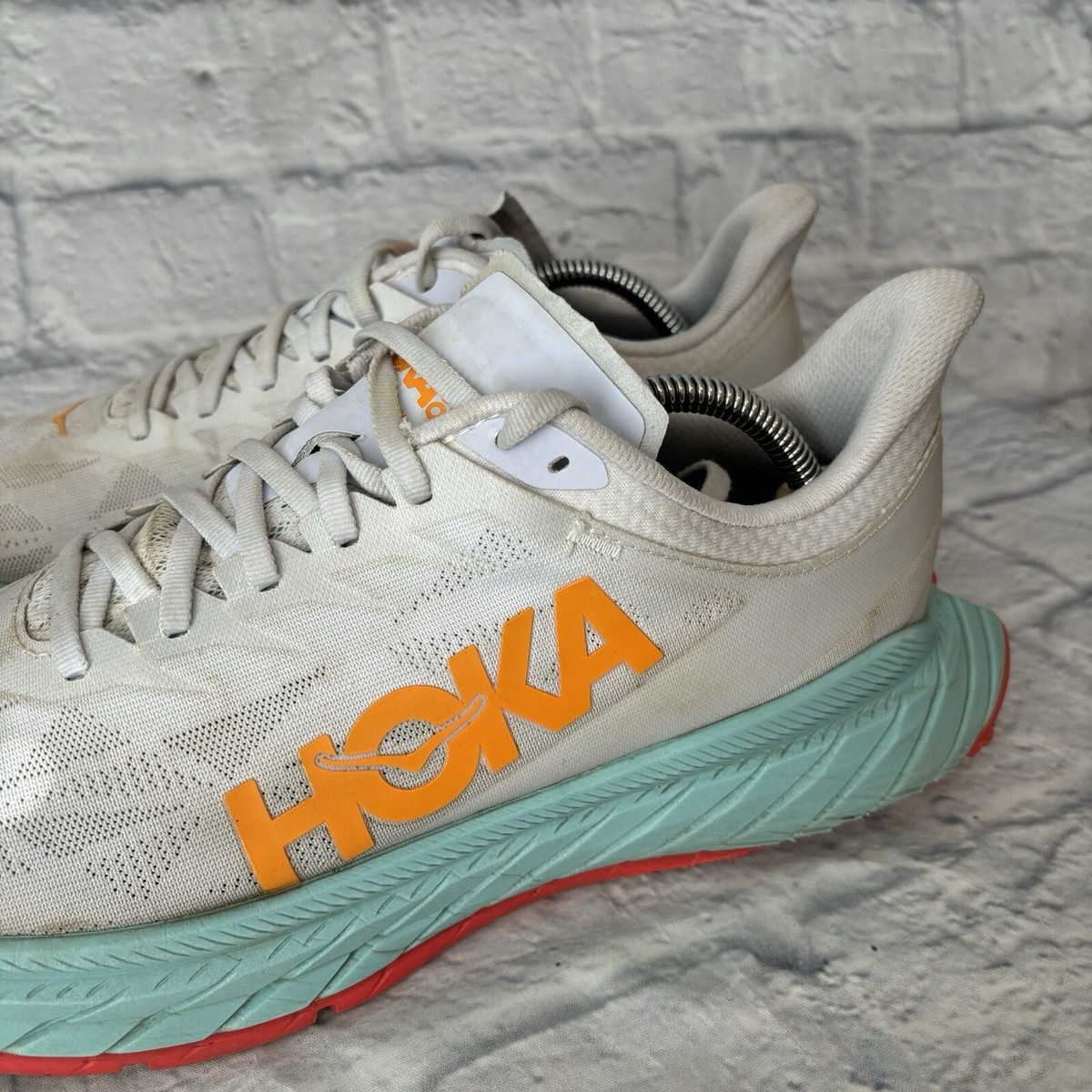 Hoka One One Carbon X 2 White Blazing Orange Running Shoes 1113526