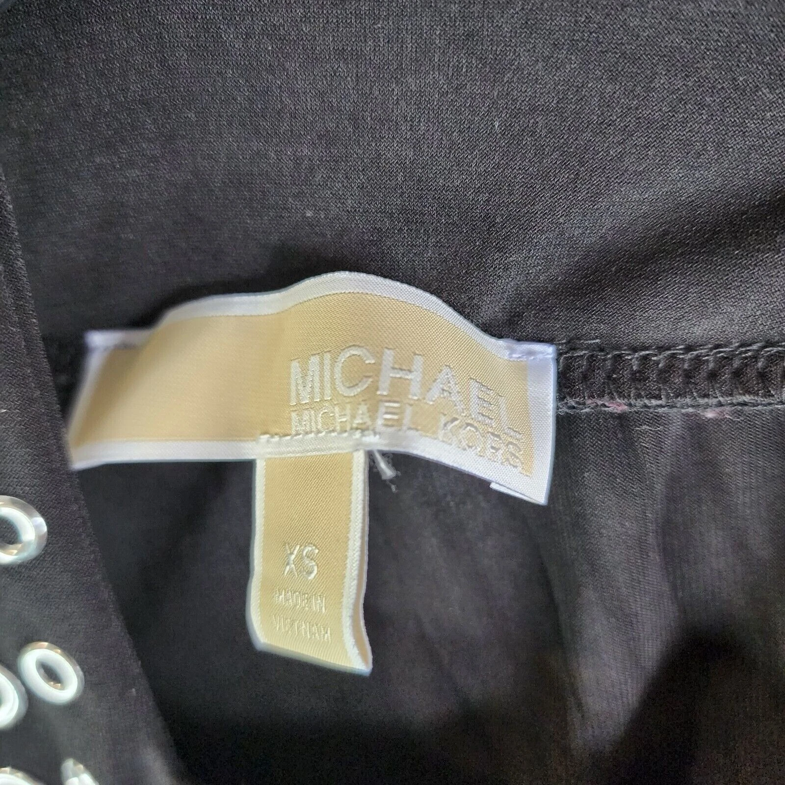 Abito donna Michael Kors occhiello impreziosito plissettato senza maniche linea A taglia XS