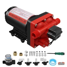 RV Fresh Water Pump 110V 6GPM Self-Priming Diaphragm Pump Pressure Pump 70 PSI