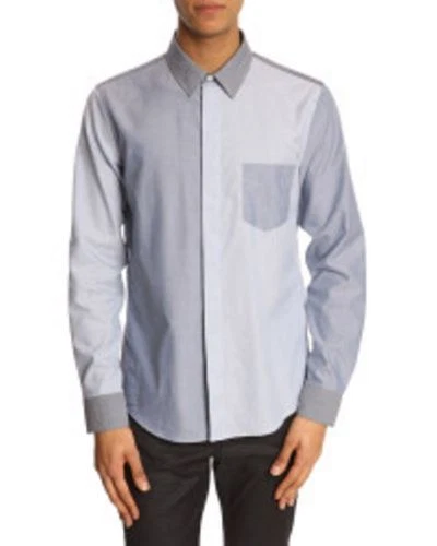 CAMICIA ABITO ACNE STUDIOS Viktor Block Mix BLU Colorblock COTONE (XL)