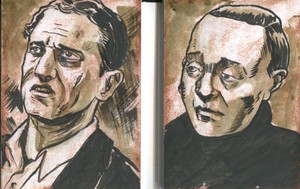 The-Monstrous-Art-of-Robert-Aragon-2012-17-Double-Book-Sketch-2-Card-Dan-Gorman