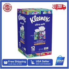 Kleenex Ultra Soft 3-Ply Facial Tissues, Cube Boxes (85 tissues/box, 12 packs)
