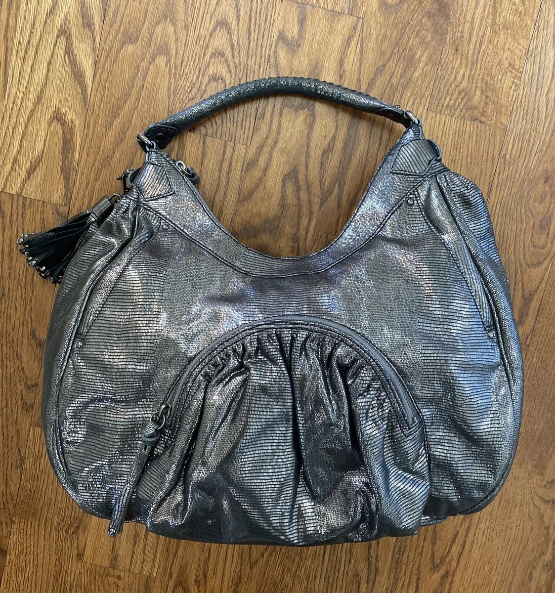 BOTKIER Metallic Leather Expandable Shoulder Bag | eBay Botkier metallic hobo bag main image 2