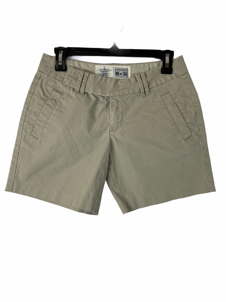 Converse One Star Women s Boy Shorts Size 4 Khaki Beige Mid Rise