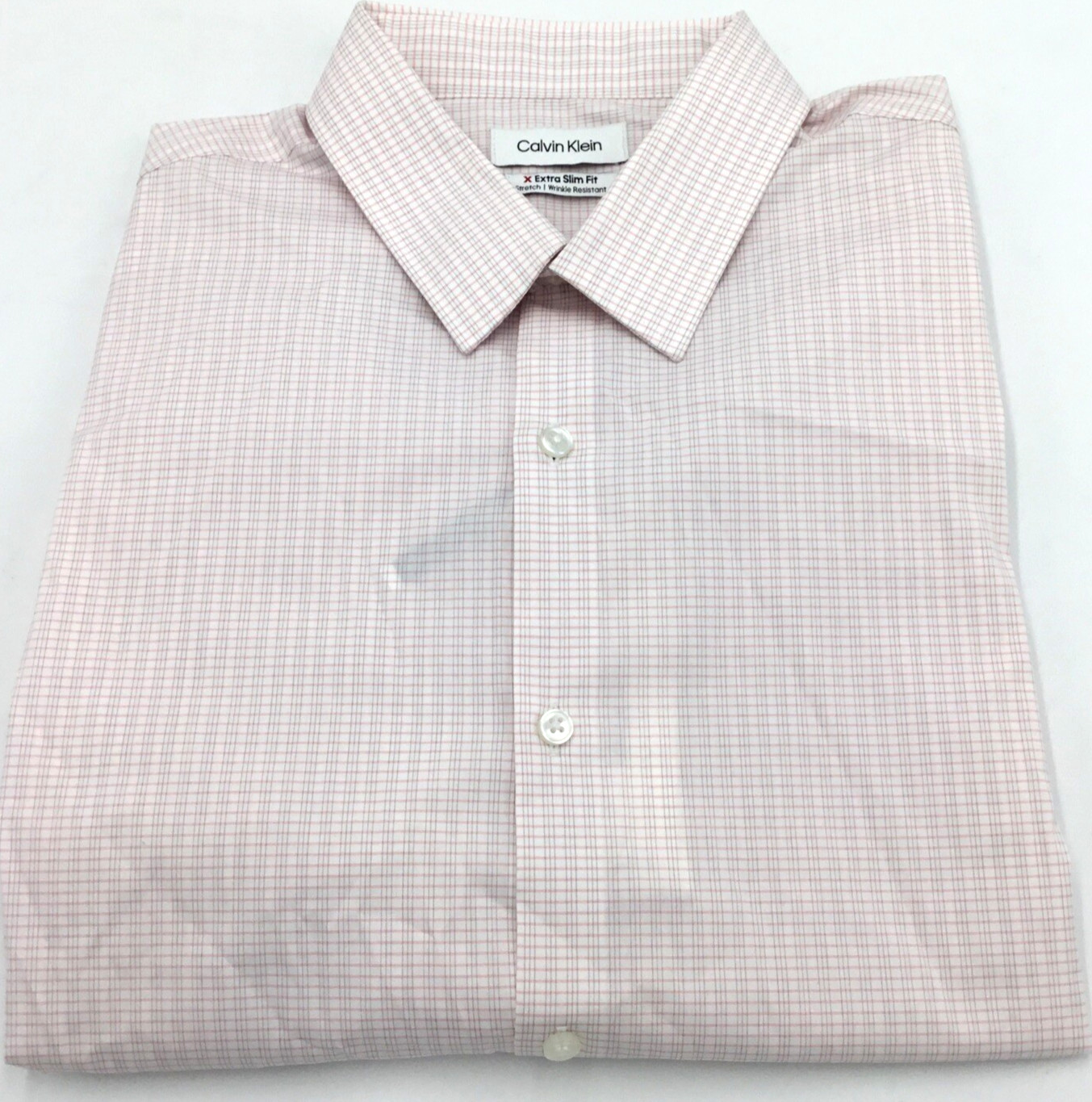 Мужская рубашка Calvin Klein Extra Slim Fit Non Iron Stretch Коралловый цвет Multi M 7390₽