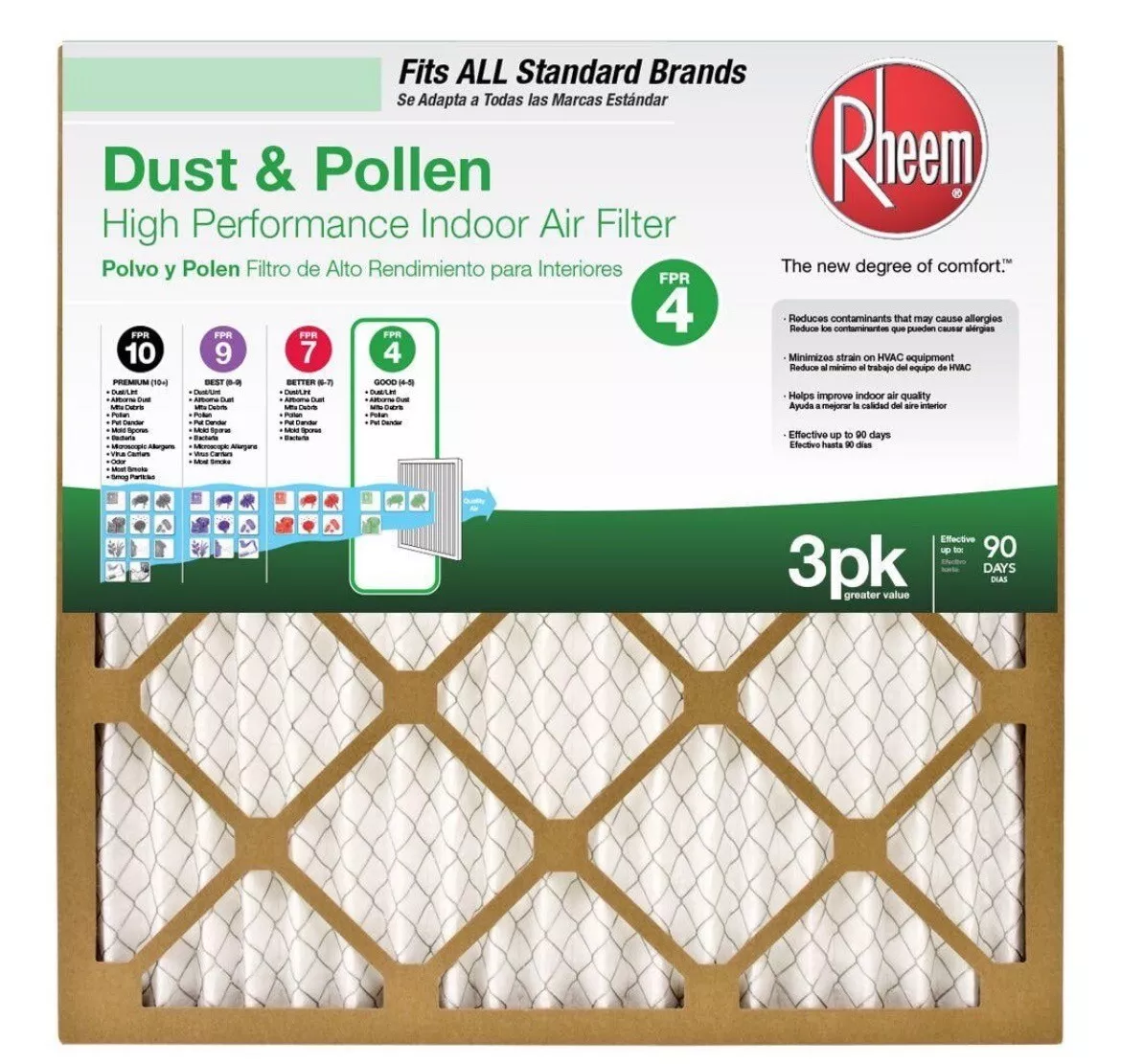 Rheem dust cheap and pollen filter
