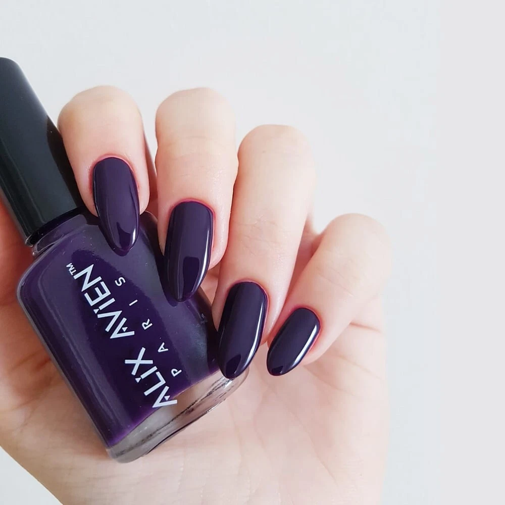 Midnight Purple Nail Lacquer Nail Polish Varnish Long Lasting Dark Purple