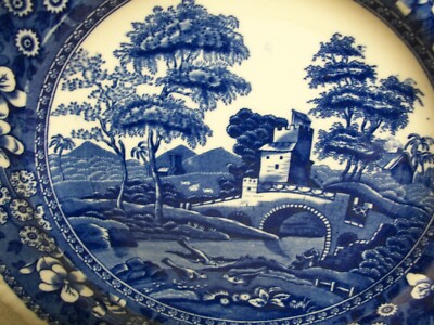 Spode Tower Blue Dinner Plate Copeland England Old Mark | eBay