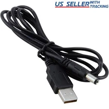 USB to 5.5mm x 2.1mm Barrel Connector 5V DC Power Cable Jack Male, 120cm / 4ft