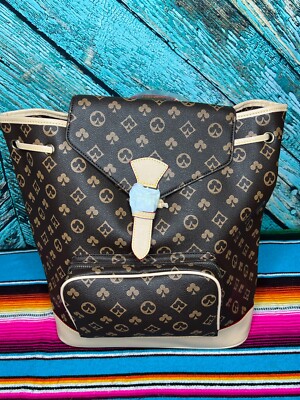 BROWN ~ MONOGRAM ~ INSPIRED ~ BACKPACK