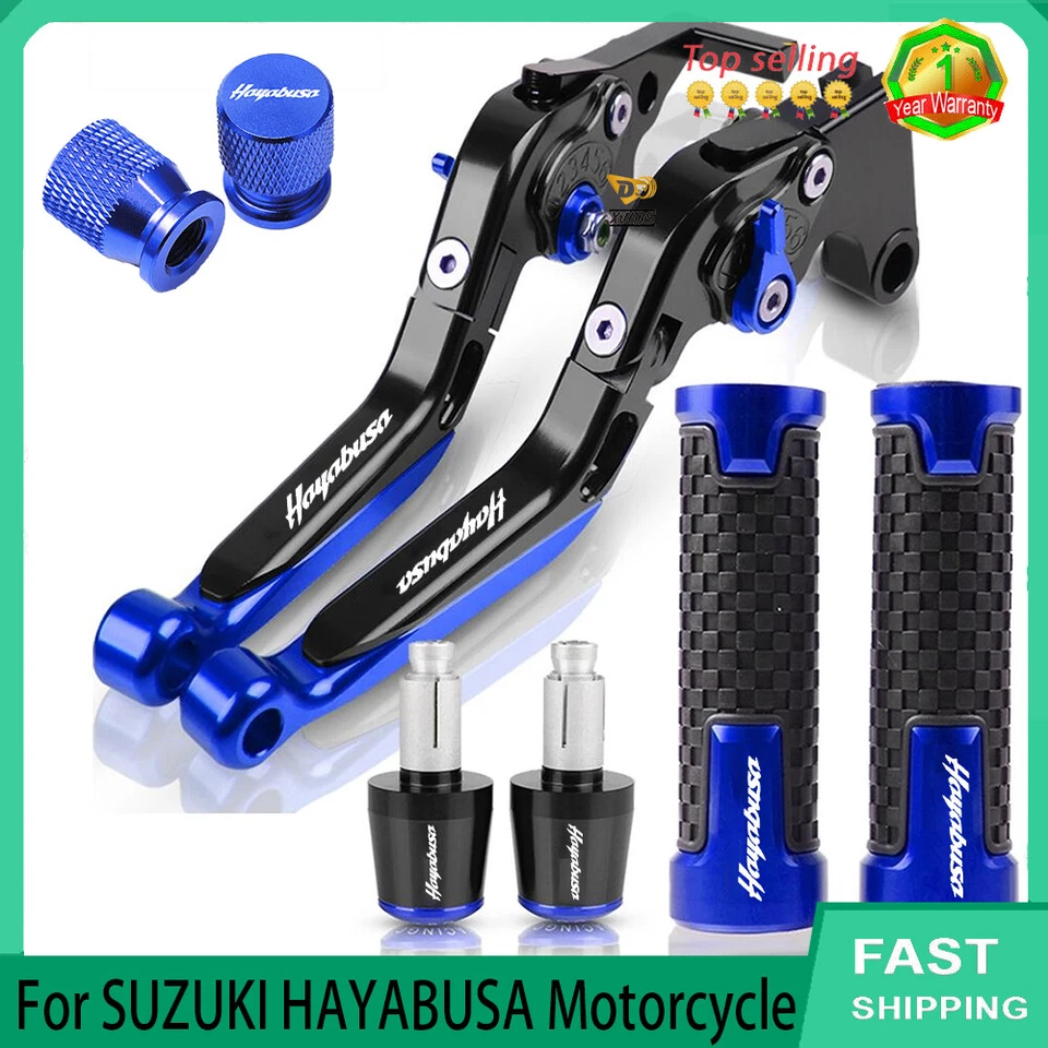 CNC For SUZUKI HAYABUSA 1999-2018 New Brake Clutch Levers Handlebar Grip plug Foto 3 de 4