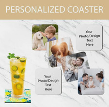 Personalized leather coaster set, anniversary, Christmas, wedding gift.