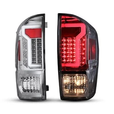 2016 2017-2023 Tail Lights LED For Toyota Tacoma Rear Brake Lamp Chrome Clear
