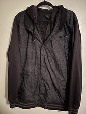Hurley Mens Black Varsity Jacket Button up ho...