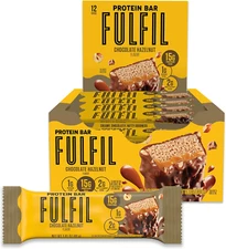 FULFIL Protein Snack Bars, Chocolate Hazelnut, 15G Protein, Pantry Staples, 12 C
