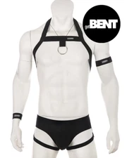 Harness and Underwear Set, Wristband and Armband, Sexy Clubwear, Gay, UK