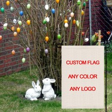 Custom Welcome Bunny Easter Egg 12x18 Inch Garden Flag Double-Sided Easter Decor
