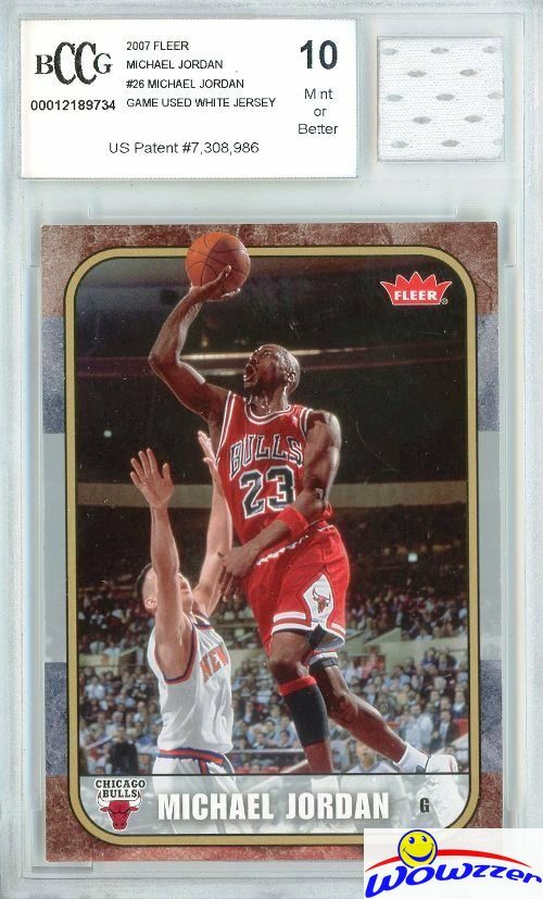 2007 Fleer #26 Michael Jordan+Game Used Jersey BECKETT 10 2007 Fleer #26 Michael Jordan+Game Used Jersey BECKETT 10