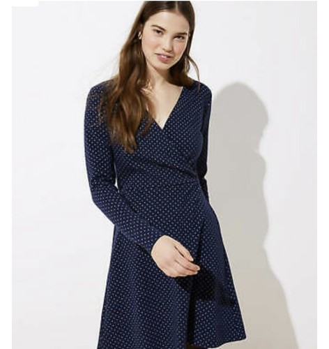 Loft geo jacquard knit wrap polka dot 
