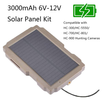 3000mAh 6V-12V Solar Panel Set Portable W/ Solar Charger For Trail