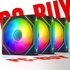 1 to 8 Pack of ARGB LED Quiet PC Cooling Fans 120mm w/ Remote Control