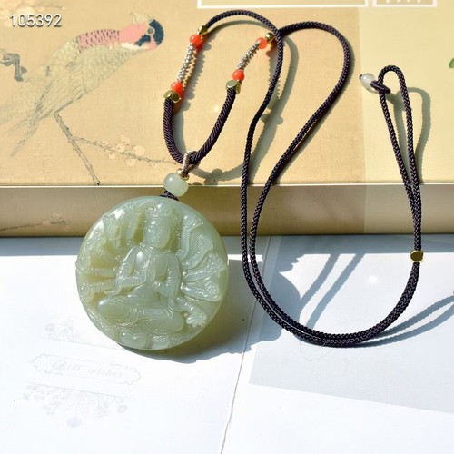 Certificate Hetian Jade Pendant Buddha of protection Pendants Amulet Men Jewelry - Picture 6 of 6