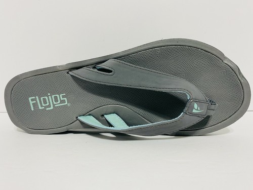 Flojos Dana Thong Sandals Gray Mint Flip Flop Womens 6 RARE - Picture 4 of 5