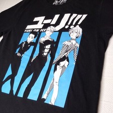 Anime Yuri On Ice Crunchyroll 2016 Japanese Sports T-shirt Size Small Black