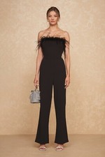 Katia Feather Jumpsuit /Black/No tags/Size XS-S/ THE NOLI SHOP