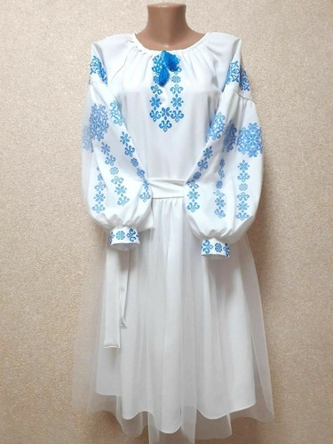 Elegante Vestido Bordado popular ucraniano Mujeres Niña Color Blanco Tul  Cualquier Tamaño | eBay