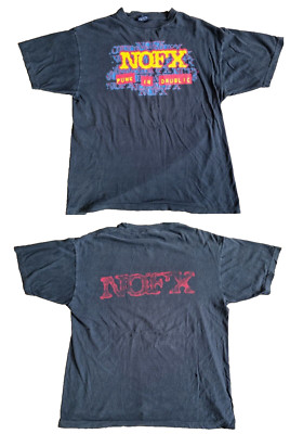 Super RARE NOFX Punk In Druublic Black T Shirt L Rock Band Live Logo 90s 2000s