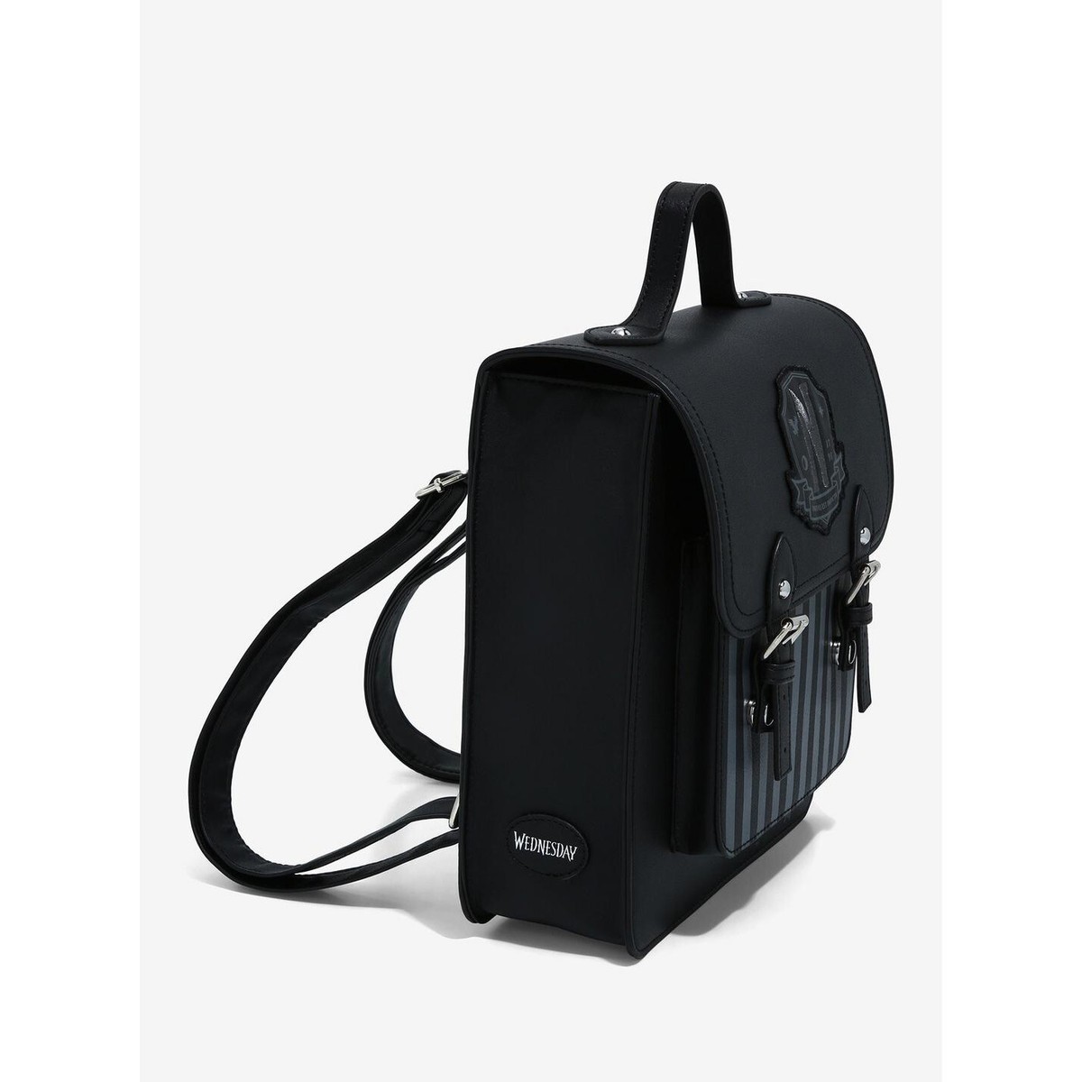 WEDNESDAY Nightshade Society Black Striped Crest Front Backpack Wednesday Addams Women main image 3