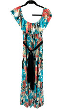 Flirty Pink Floral Print Maxi Dress Size Missing (Looks like M) See Photos