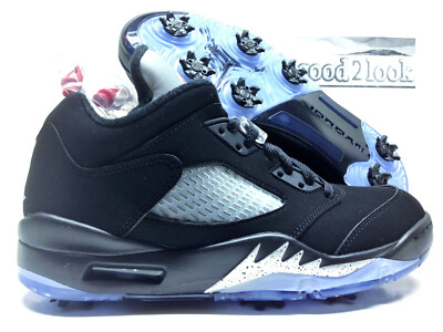 NIKE JORDAN V LOW GOLF BLACK/FIRE RED-METALLIC SILVER SIZE  display picture 3