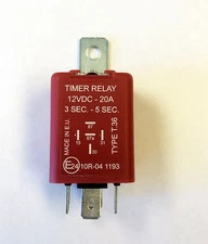 Timer Relay 12VDC 20 Amp Flip-Flop Positive 3 Seconds - 5 Seconds