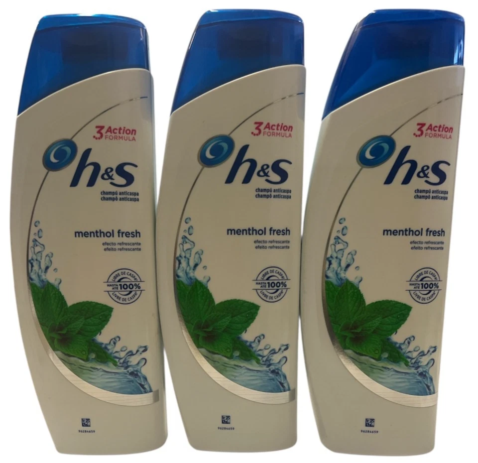 HEAD & SHOULDERS 3 x Head and Shoulders H&S menthol fresh Shampoo (3x270ml)