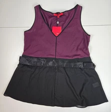 Women's NWT Narciso Rodriguez Purple/Black Sleeveless Dressy Tank Top Medium