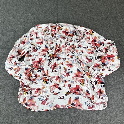 Lucky Brand Women Pullover Flowery Boho Blouse Size XL 100% Viscose