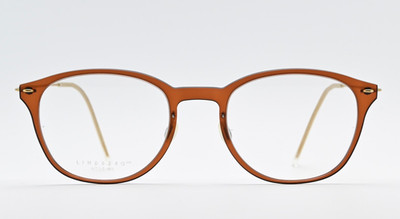 LINDBERG Brille now 6506 46-19 C02 TB 150 Col GT Titan Gold Panto Fuchsbraun S M