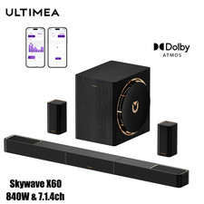 7.1.4ch Wireless Surround Sound System for TV Sound Bar w/ Subwoofer Dolby Atmos