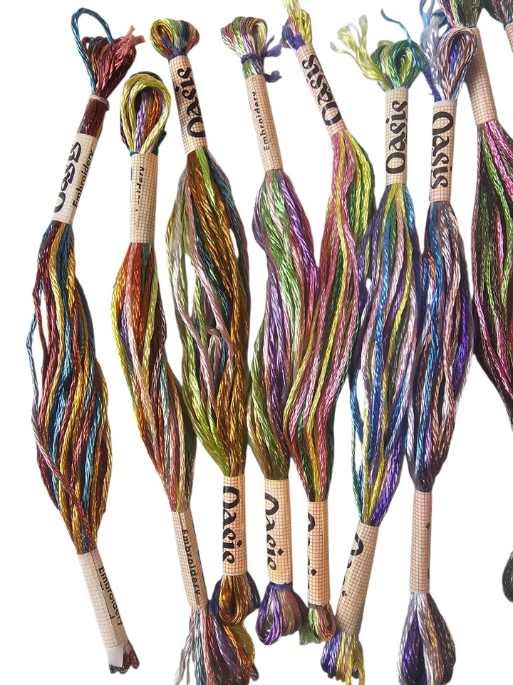 Oasis Lot of 19 Variegated Silk Rayon Embroidery Threads Cross Stitch Floss - Image 2 of 4