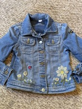 Giacca denim ricamata Gap fiori e farfalle bambina 5